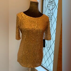 New - Gibson gold sequin top